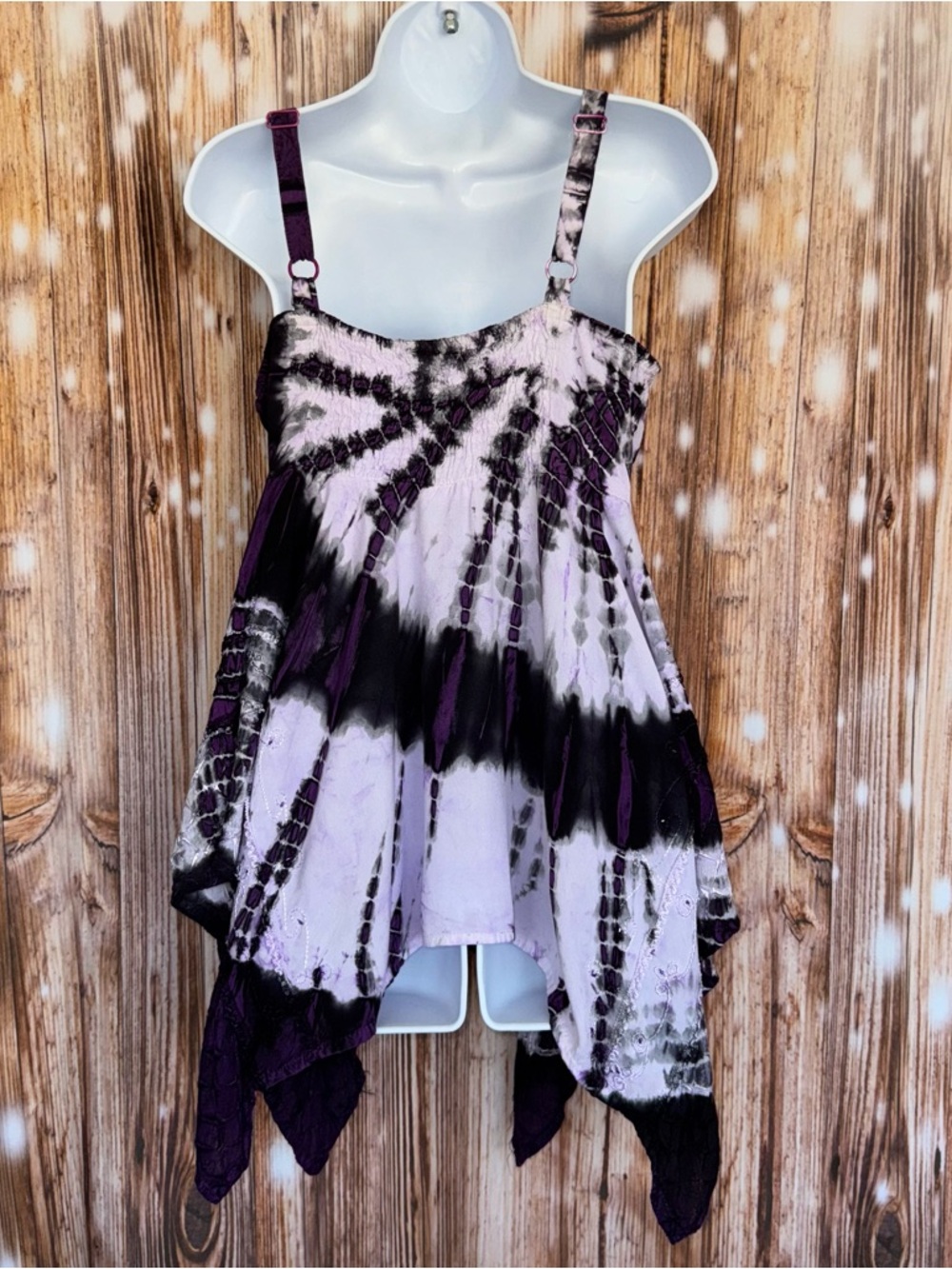 L.S.I. Purple Tie-Dye Boho Fairy Tank Top - Picture 10 of 11